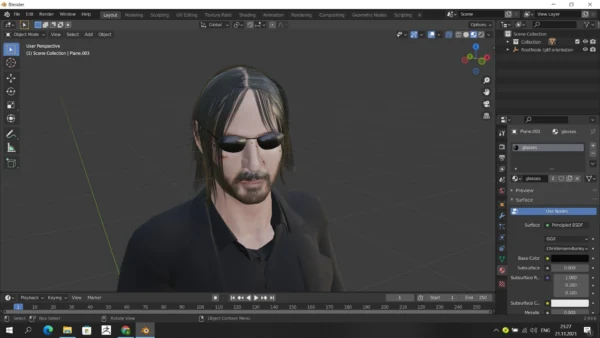 Стилізований 3D-персонаж у окулярах